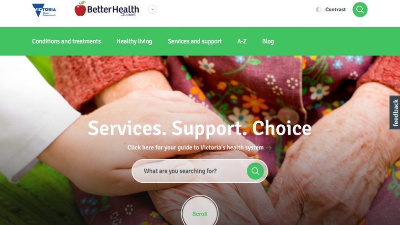 BetterHealth Channel home page