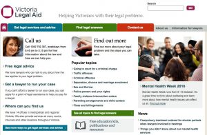 Home page of Victoria Legal Aid
